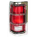 New Standard Replacement Driver Side Tail Light Lens, With Chrome Trim