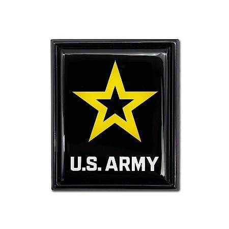 U.S. Army Chrome Auto Emblem: Army Seal, Black Metal Emblem, UV Protection