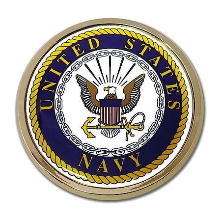 Navy Chrome Auto Emblem