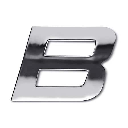 3D Custom Chrome Emblem, B Symbol, Letter B Emblem