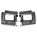 New Standard Replacement Driver Side Head Lamp Bezel, Chrome W/Black And Dark Gray