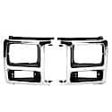 New Standard Replacement Driver Side Head Light Door, Chrome And Black, For Silver Grille