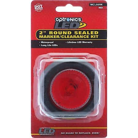 2" Round, Red LED, Sealed Marker / Clearance Light, Grommet Mount, PL-10 Connection