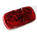 Two-Bulb Square-Corner Clearance Marker Light, Duramold, Red