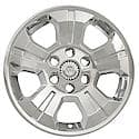 18", 5 Spokes, Snap-On/Center Retention, Plated, Chrome, Abs Plastic, Set Of 4