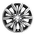 17", 5 Split Spokes, Snap-On, Plated, Chrome/ Charcoal, Abs Plastic, Set Of 4