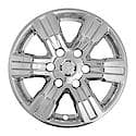 17", 6 Spokes, Snap-On/Center Retention, Plated, Chrome, Abs Plastic, Set Of 4