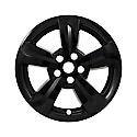 17", 5 Spokes, Snap-On, Painted, Gloss Black, Abs Plastic, Set Of 4