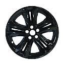 18", 5 Double Spokes, Snap-On, Painted, Gloss Black, Abs Plastic, Set Of 4
