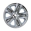 18", 5 Double Spokes, Snap-On, Plated, Chrome, Abs Plastic, Set Of 4