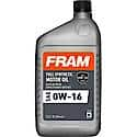 1 Qt Fully Synthetic 0W16 Engine Oil - Increases Fuel Efficiency & Protects Against Deposits