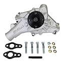 Long Water Pump No. 88810 For Small-Block Chevy, Reverse Rotation, Satin Finish
