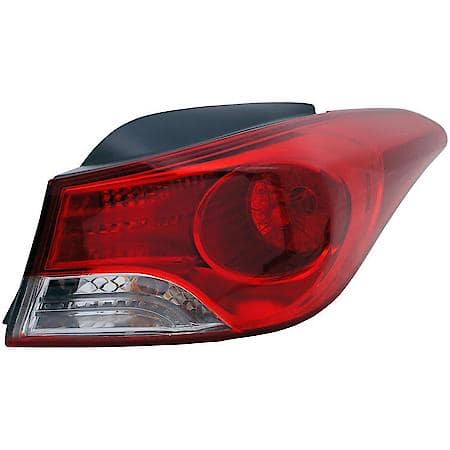 Halogen Tail Light Assembly: Passenger Side, Plastic, Clear; Red, 1 Pack