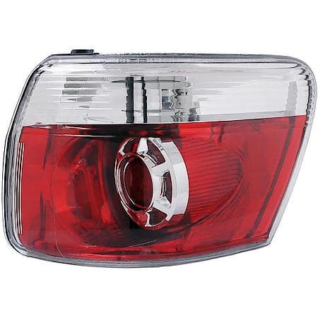 LED Tail Light Assembly: Passenger Side, Plastic, Clear; Red, 1 Pack