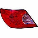 New Economy Replacement Driver Side Outer Tail Light Lens And Housing, With Red And Clear Lens