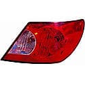 New Economy Replacement Passenger Side Outer Tail Light Lens And Housing, W/ Red And Clear Lens