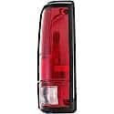 Halogen Tail Light Assembly: Passenger Side, Plastic, Clear; Red, 1 Pack