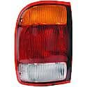 Halogen Tail Light Assembly: Passenger Side, Plastic, Clear; Amber; Red, 1 Pack