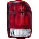 Halogen Tail Light Assembly: Passenger Side, Plastic, Clear; Red, 1 Pack