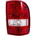 Halogen Tail Light Assembly: Passenger Side, Plastic, Clear; Red, 1 Pack