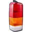 Halogen Tail Light Assembly: Driver Side, Plastic, Clear; Amber; Red, 1 Pack