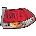 Halogen Tail Light Assembly: Passenger Side, Plastic, Clear; Red, 1 Pack