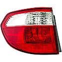 Halogen Tail Light Assembly: Driver Side Outer, Plastic, Clear; Red, 1 Pack