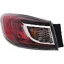 Halogen Tail Light Assembly: Driver Side, Plastic, Clear; Red, 1 Pack