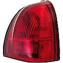 Halogen Tail Light Assembly: Passenger Side, Plastic, Red, 1 Pack