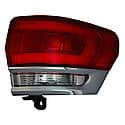 New CAPA Certified Standard Replacement Passenger Side Outer Tail Light Assembly, W/ Chrome Trim