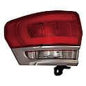 New Economy Replacement Driver Side Outer Tail Light Assembly, Chrome Trim, Except Srt-8