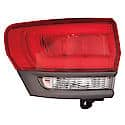 New CAPA Certified Standard Replacement Driver Side Outer Tail Light Assembly, With Gray Trim