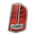 New CAPA Certified Standard Replacement Driver Side Tail Light Assembly, Chrome Trim