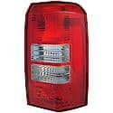 Halogen Tail Light Assembly: Passenger Side, Plastic, Red; Clear, Easy Installation, 1 Pack