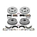 Front and Rear Autospecialty Stock Replacement Brake Shoe Drum Pad and Rotor Kit