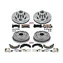 Front and Rear Autospecialty Stock Replacement Brake Shoe Drum Pad and Rotor Kit