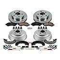 Front and Rear Autospecialty Stock Replacement Brake Shoe Drum Pad and Rotor Kit