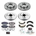 Front and Rear Autospecialty Stock Replacement Brake Shoe Drum Pad and Rotor Kit