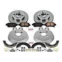 Front and Rear Autospecialty Stock Replacement Brake Shoe Drum Pad and Rotor Kit