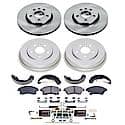 Front and Rear Autospecialty Stock Replacement Brake Shoe Drum Pad and Rotor Kit