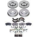 Front and Rear Autospecialty Stock Replacement Brake Shoe Drum Pad and Rotor Kit