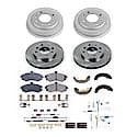 Front and Rear Autospecialty Stock Replacement Brake Shoe Drum Pad and Rotor Kit