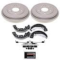 Front and Rear Autospecialty Stock Replacement Brake Shoe Drum Pad and Rotor Kit