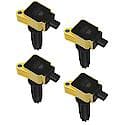 Coil:Ford Ecoboost 2.0/2.3L L4: 4-Pack Yellow