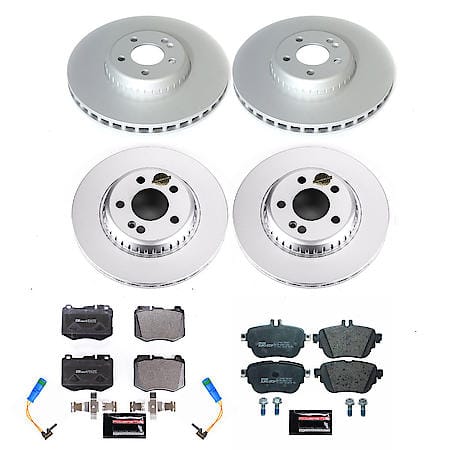 High-Carbon Coated Rotors, ECE-R90 Brake Pads and Hardware Kit