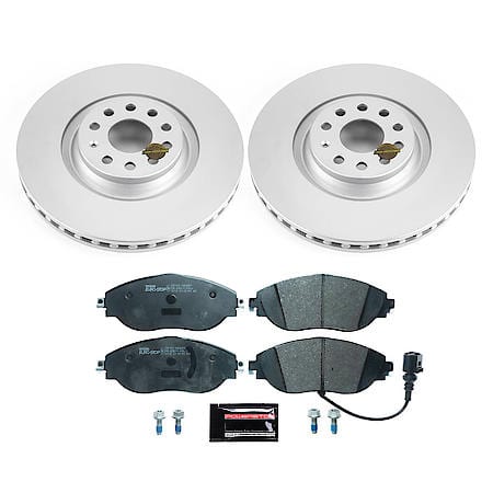 Euro-Stop High-Carbon Coated Rotors, ECE-R90 Brake Pads and Hardware Kit