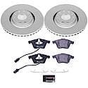 Euro-Stop High-Carbon Coated Rotors, ECE-R90 Brake Pads and Hardware Kit