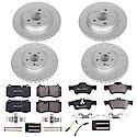 Euro-Stop High-Carbon Coated Rotors, ECE-R90 Brake Pads and Hardware Kit