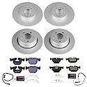 Euro-Stop High-Carbon Coated Rotors, ECE-R90 Brake Pads and Hardware Kit