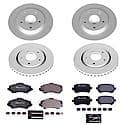 Coated Rotors, ECE-R90 Brake Pads and Hardware Kit